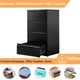 thumbnail image 2 of AOBABO Locking 4 Drawer Metal Filing Cabinet, Fully Assembled, Black, 2 of 6
