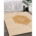 thumbnail image 3 of Ahgly Company Tapis Rond Lavable en Machine Intérieur Transitionnel Orange, 5 Pieds Rond, 3 of 7