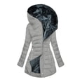 thumbnail image 2 of Amzcrzy Vestes pour Femmes Veste à Capuche à Manches Longues Unie Mode Rembourrée Hauts à Manches Longues pour Femmes Vêtements pour Femmes Hauts pour Femmes, 2 of 4