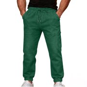 Yaoyar Mens Casual Jeans Faux Denim Pants Summer Pants Elastic Waist Lightweight Pant Straight Leg Trousers with Pockets