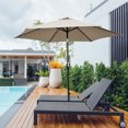 thumbnail image 3 of Patiojoy 10 ft Patio Market Umbrella w/Solar Powered LED Light Tan, 3 of 10