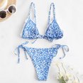 thumbnail image 4 of Two Piece Swimsuit Women Print Two Piece Retro Halter Ruched High Waist Print Bikini Set Swimsuit Girls on Clearance, 4 of 8