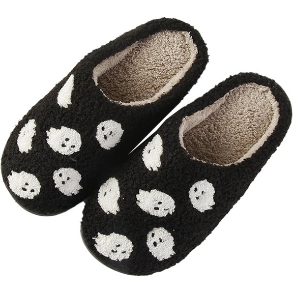 AVEKI Women Slippers Cute Pattern Big Heart Mushroom Warm Soft Bedroom Shoes Fuzzy Closed Toe Sandals Non Slip House Bedroom Slippers A0514