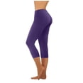 thumbnail image 1 of Mode Décontractée Femmes Uni Extensible Dames Taille Haute Pantalon Grand Pantalons de Yoga Capris, 1 of 8