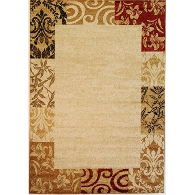 Infinity Home 19525 Dulcet Damassé Tapis Rectangulaire 5 Pi x 7 Pi 2 Po Ivoire