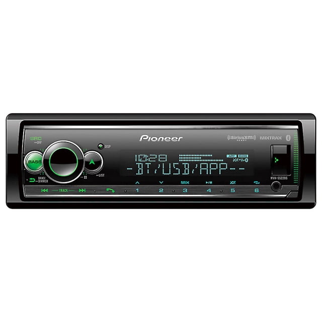 Pioneer Récepteur Multimédia Numérique MVH-S522BS avec Bluetooth Intégré, Conçu pour les Systèmes Stéréo de Voiture. Présente un design Noir Épuré avec Commandes et Affichage Illuminés, Entrées USB et Auxiliaires pour la Connectivité de l'Appareil, Compatibilité Smart Sync Pioneer pour une Fonctionnalité Étendue, et Préparation SiriusXM pour Plus de 140 Canaux. Technologie Avancée Sound Retriever Améliore la Qualité audio pour une reproduction Sonore Dynamique.