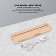 thumbnail image 4 of Wooden LED Lights Display Base, USB Wood Light Base Stand Rectangle Art Lights Display Pedestal Solid Wood USB Interface Warm Light for Crystal Glass Acrylic Jewelry, 4 of 7