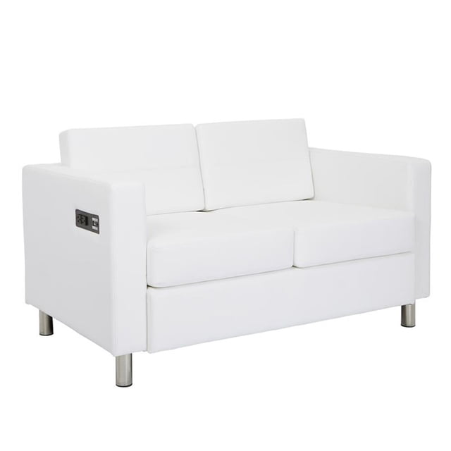 Causeuse Atlantic avec Station de Recharge Double en Similicuir Dillon Snow White