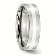 thumbnail image 4 of Stainless Steel Sterling Silver Inlay Flat 6mm Polished Band Size 9.5, 4 of 6