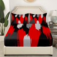 thumbnail image 3 of Erosebridal Ensemble de Draps Moderne Abstrait Format Simple, Draps Art Aquarelle Simple, Rouge Noir 3 Pcs, 3 of 7