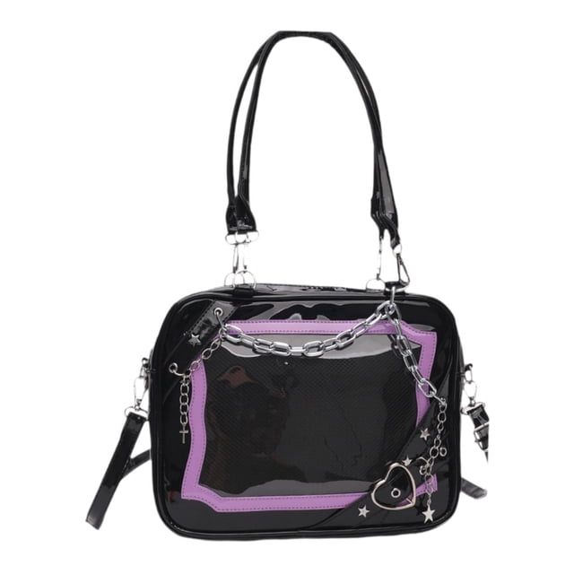 GUOOL Shoulder Bag Fashion Large Capacity PU Tote Handbag for Commuting Party Work Black