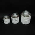 thumbnail image 5 of Ensemble de 3 Bocaux Décoratifs en Tôle Galvanisée, Style Ferme Vintage, Blancs, 5 of 5