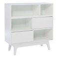 thumbnail image 1 of Pemberly Row Bookcase 3 Open Shelves 2 Sliding Door Panels in White, 1 of 12