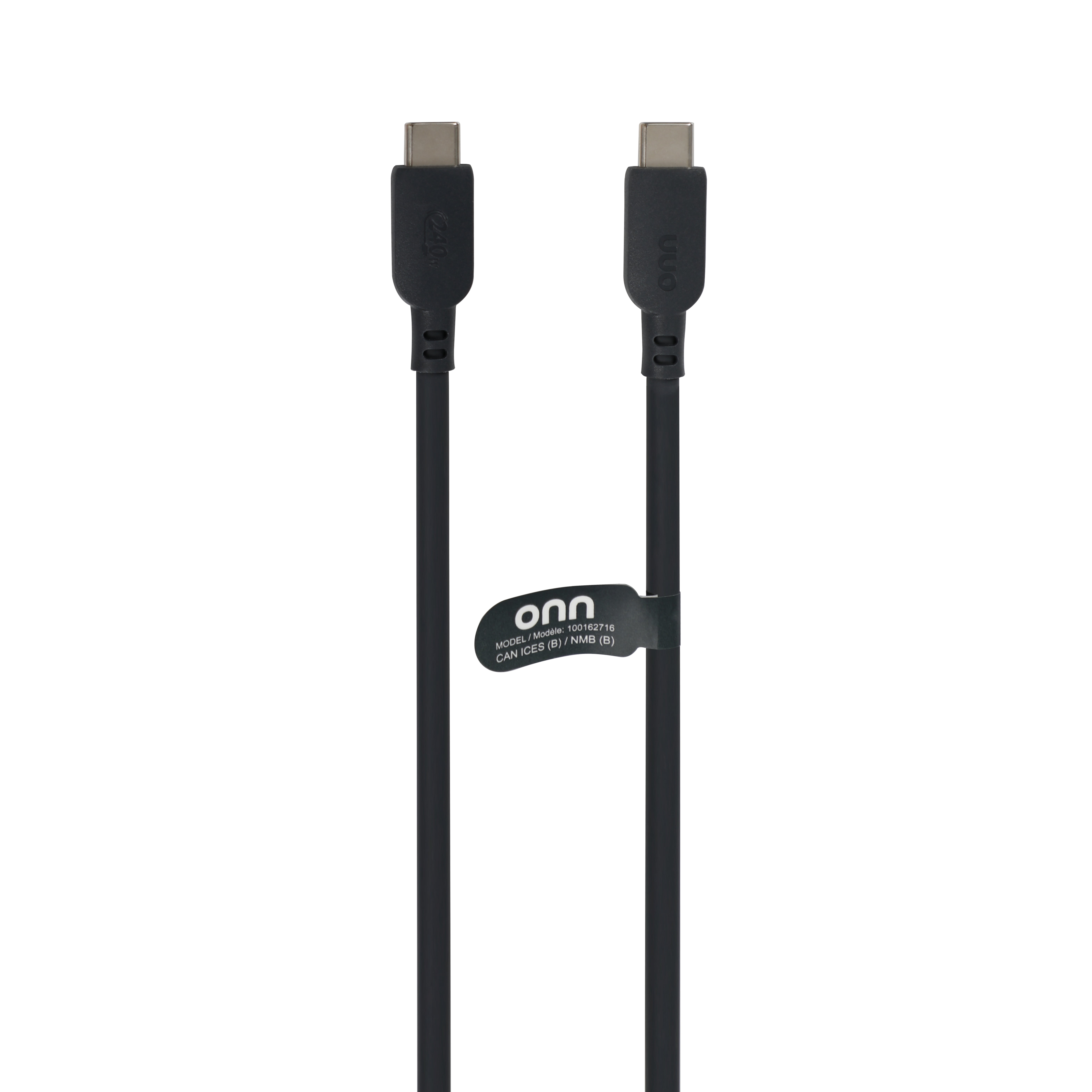 Câble Onn 1,8 m (6 pi) flexible USB-C vers USB-C avec charge rapide et alimentation Power Delivery - Gris