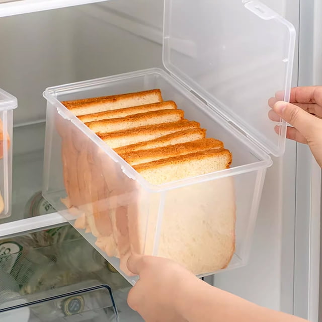 Dvkptbk Bread Storage Airtight Bread Storage Containers Plastic Reusable Loaf Cake Clear Bread Dispenser Fresh Bread Organizer Bin Storage & Organization
