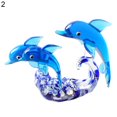 thumbnail image 1 of Dolphin Statue Clear Vivid Colorful Lovely Small Animal Glass Miniature Home Decoration, 1 of 11