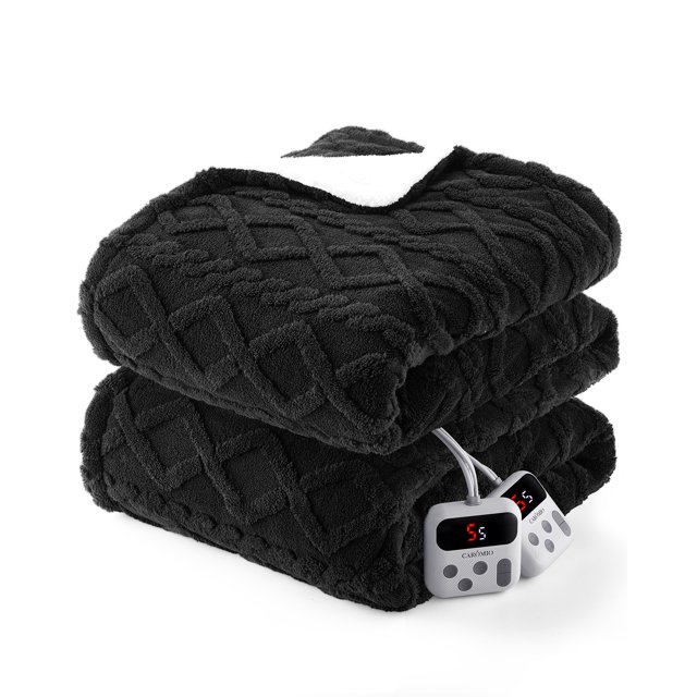 Electric Heated Throw Blanket - 10 Adjustable Heat Levels, 10-Hour Timer, ETL Certified, Portable, Washable, Fast Heating - 50x60 inches