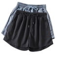thumbnail image 1 of Diufon 2pc Womens Yoga Shorts Solid Color Shorts Elastic Waist Drawstring Athletic Shorts with Pockets, 1 of 4