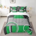 thumbnail image 2 of YST 7 Pcs Geometry Circles Spiral Comforter Set Modern Chic Black Grey White Down Comforter, Full Size (7 Count), 2 of 5
