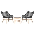 thumbnail image 2 of HOMETRENDS Skyler 3-Piece Steel Outdoor Chat Set with Cushions, Black, 2 of 8