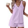thumbnail image 4 of Japceit Ensembles de Pyjama pour Femmes 2 Pcs Femmes Maison Mode Décontractée de Pâques Hauts et Pantalons Imprimés Ensemble de Pyjama à Manches Courtes avec Poches, 4 of 9