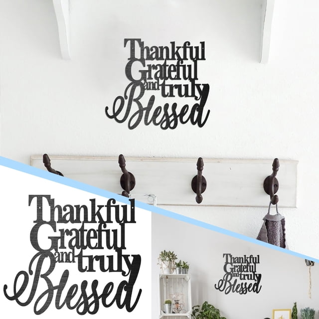 Thankful Truly Blessed Unique Wall Metal Sign Wall House Gift Sign Art Dec