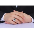 thumbnail image 3 of RYLOS Men's Rings 14K White Gold Rings Classic Designer Style 9X7MM Oval Gemstone &  Diamond Ring Alexandrite June Birthstone Rings For Men Size 10, 3 of 7