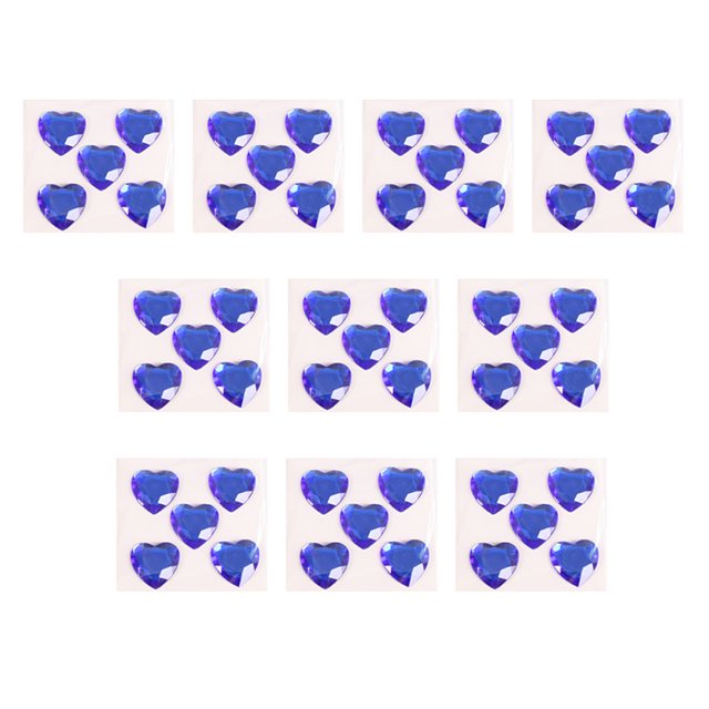 Heart Rhinestone Stickers Acrylic Crystal Gems Multipurpose Decorative Household Necklace Handheld Clothes Scrapbooking DIY Crafts Necklace Dark Blue