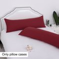 thumbnail image 4 of PiccoCasa 2Pcs Body Pillowcases Microfiber Pillow Covers, Standard Burgundy, 4 of 9