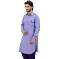 thumbnail image 3 of Atasi Kurta Long Style Pathani pour Homme Violet Punjabi Kurta Chemise Décontractée-Xx-Grand, 3 of 7