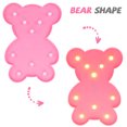 thumbnail image 4 of Shisuyan Pink Bear Shaped LED Night Light for Bedroom Decor with Gentle Glow and PVC Material 6.5 Inches, 4 of 9