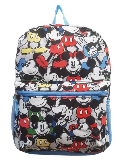 Mickey Mouse Sac à Dos Grand Format 16 Pouces Gris à Imprimé Intégral
