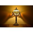 thumbnail image 3 of Tiffany Style Table Lamp Bedside Desk Lamp Bedroom Stained-Glass 14.5'' Height Multi-color, 3 of 4
