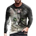 thumbnail image 1 of RKSTN Shirts Mens Manches Courtes Manches Longues Impression Pull Col Rond T-Shirt Blouse Hawaïenne Shirts for Men, 1 of 3