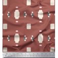 thumbnail image 1 of Soimoi Brown Rayon Fabric Geometric Abstract Print Sewing Fabric Yard 42 Inch Wide, 1 of 3