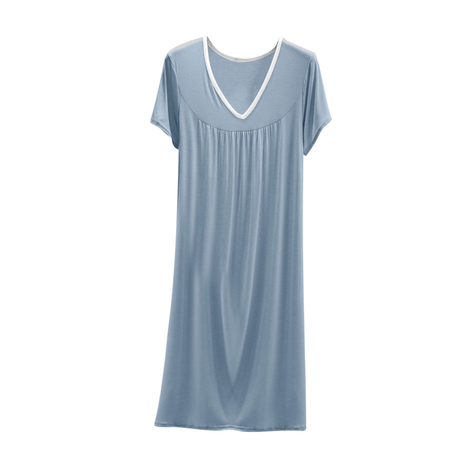 LOVZFMLL Robes pour Femmes Robe T-Shirt Maxi à Manches Courtes Nuisette Super Douce et Confortable Pyjama Chemises de Nuit Tenue de Détente Décontractée Vêtements de Nuit