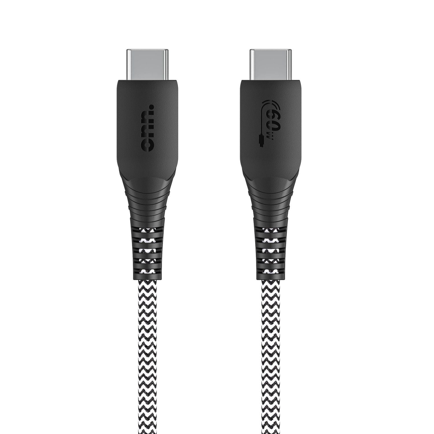 Onn. 6 FT/1.8 m USB 60W Certified USB-C to USB-C Braided Cable