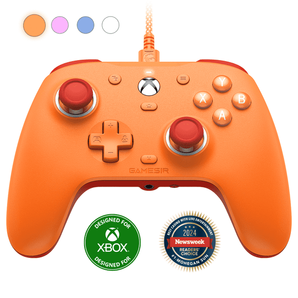 GameSir G7 SE Wired Controller for Xbox Series X|S, Xbox One & Windows 10/11, Plug and Play Gaming Gamepad with Hall Effect Joysticks/Hall Trigger, 3.5mm Audio Jack - Orange