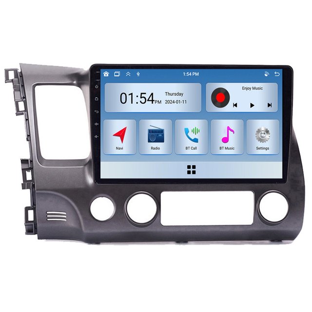 RoverOne 6+128G Android Stéréo de Voiture Bluetooth Carplay GPS pour Honda Civic 8 FK FN FD 2005-2012