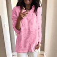 thumbnail image 3 of Femmes Chandails Solide Ample Coupe Chemisier Lghitweight Confortable Tops Automne Hiver Manches Longues Décontracté Col Rond Pull Tops Tops Noir S, 3 of 5