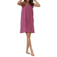 thumbnail image 2 of INSPIRE CHIC Women's Terry Wrap Bathrobe Spa Robe for Gym Pool Shower Bath Towel Robe Shower Dress XS Purplish Red, 2 of 5