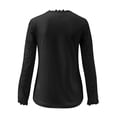 thumbnail image 5 of Jsaierl 2024 Automne Chemises en Dentelle pour Femmes Manches Longues Blouses Unies Confortables Col Rond Chandail Décontracté Mode Hauts pour Dames, 5 of 5