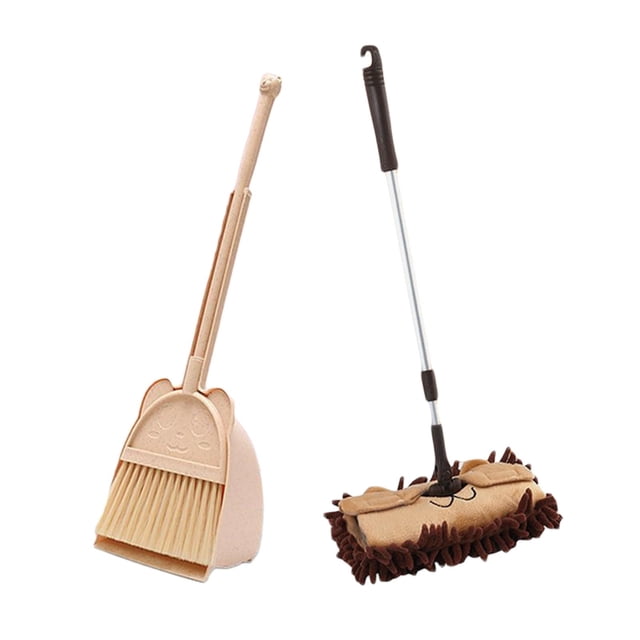 Mop Little Housekeeping Helper Set Household Mini Kids Broom and Dustpan Set Beige