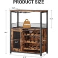 thumbnail image 4 of OUYAWEI 3Tier Wine Bar Cabinet with LED Lights,Coffee Bar Cabinet with Adjustable Shelves,Mesh Door&Baffle,Small Liquor Cabinets with Wine Rack and Glass Holder for Home Kitchen,Brown With Led Light, 4 of 8
