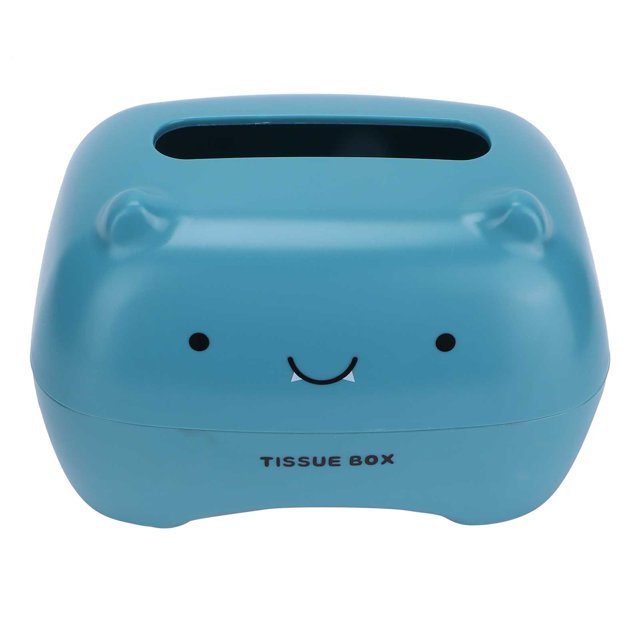 Tissue Box, Toilet Paper Holder Storage Tissue Box Cover Holder Removable Bottom For Home For Bathroom Blue,White Cat