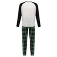 thumbnail image 3 of ITFABS Pyjamas de Noël Assortis pour la Famille, Hauts Raglan à Lettres + Pantalons à Carreaux, 3 of 9