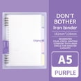 thumbnail image 2 of TopLLC 8 Ring Binder Notebook, Frosted PVC Softcover A5 Lined Writing Notebook with Tabs, Refillable 120 Pages Thicken Ruled Paper Loose Leaf Journal Notepad School Office Supplies for Students, 2 of 9