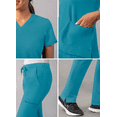thumbnail image 4 of Adar Addition Go-Basic Scrub Set For Women - Slim V-Neck Scrub Top & Skinny Cargo Scrub Pants, 4 of 7