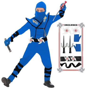 SATKULL Ninja Costume Kids Ninja Muscle Costumes Boys Ninja Set Accessories Best Children Gift(kids-M-6/7T)