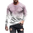 thumbnail image 2 of TIMIFIS Men's Print Graphic Optical T-Shirt Print Long Sleeve Daily Tops Basic Elegant Round Neck-PinkFall, 2 of 5